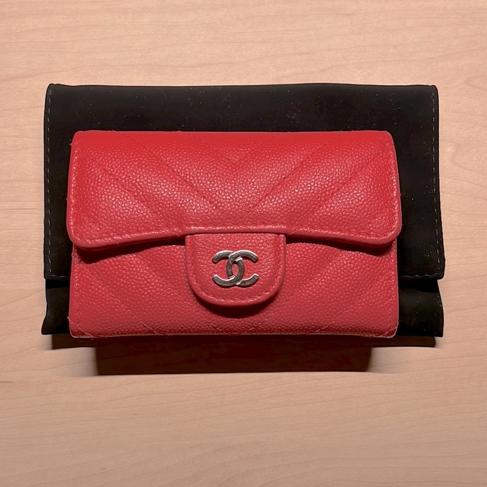 Chanel mini Wallet/ card holder hot pink